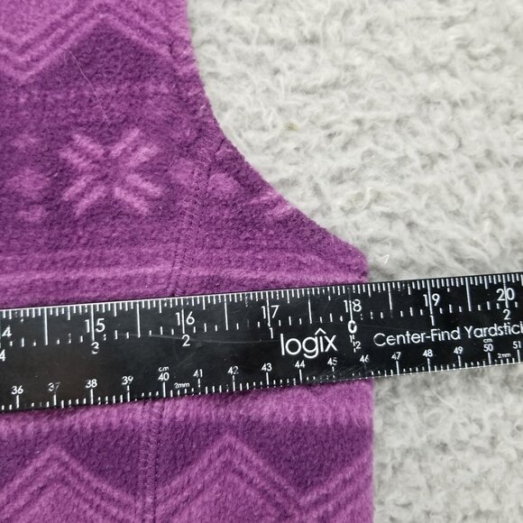 Woolrich Jacket Womens Small Purple Snowflake Full Zip Fleece Vest Gorpcore - Picture 5 of 10